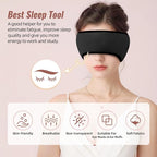 Sleep Mask & Earmuffs for Sleep - 2 in 1 Eye & Ear Mask, Comfortable & Soft for Side Sleepers (Black)