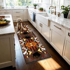 Country Cabin Cowhide Rug,4x12ft,Cow Rugs for Living Room, Rustic Farmhouse Western Kitchen Rugs,Southwestern Native American Aztec Rugs,for Bedside, Bedroom Entrance Hallway
