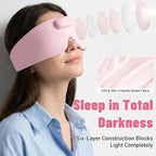 Heated Sleep Mask with Bluetooth Headphones, Cordless Rechargeable Heating Eye Mask with Adjustable Heart Timer Music, Washable Sleeping Mask with Bluetooth Headphones for Dry Eyes (Pink)