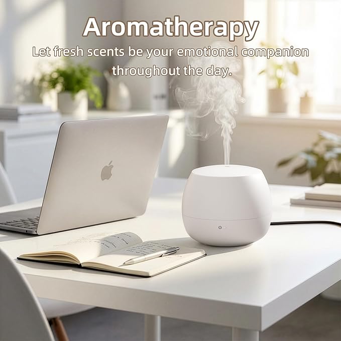 Essential Oil Diffuser: 2-in-1 Ultrasonic Aromatherapy Humidifie with Auto Shut-Off, Quiet Operation Fragrance Diffuser for Office/Bedroom/Hotel/Spa Relaxation, Home Scent Diffuser (White)