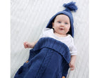 XMWEALTHY Newborn Baby Wrap Swaddle Blanket Knit Sleeping Bag Receiving Blankets Stroller Wrap for Baby Blue 0-6 Month
