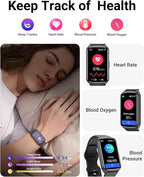 Amzhero Health Fitness Tracker with 24/7 Heart Rate, Blood Oxygen, Blood Pressure, Sleep Tracker, 5ATM Waterproof Activity Trackers with Step Tracker, Pedometer (S & L Bands Included)
