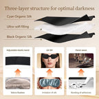 CLOZIA Sleep Mask for Men Women, Adjustable Sleeping Eye Mask, 100% Blocking Eye Masks for Sleep, Soft Comfortable for Travel & Shift Work,Black
