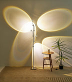 NKU Sunset Floor Lamp Projector 5 Head Multi Head Floor Light with Replaceable Filters Ambient Mood Lighting for Bedroom, Living Room 72in Chrome Unique Modern Colorful Sunset Lamp with Halo Effect