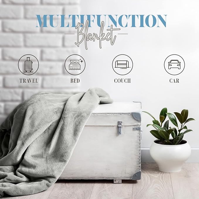 Elegant Comfort Luxury Velvety Feel Blanket, All-Season Lightweight Blanket, Ultra Plush, Soft, Cozy-Fuzzy Flannel Fleece for Couch, Sofa, Bed, Travel, Plaid Design, Full/Queen, Navy