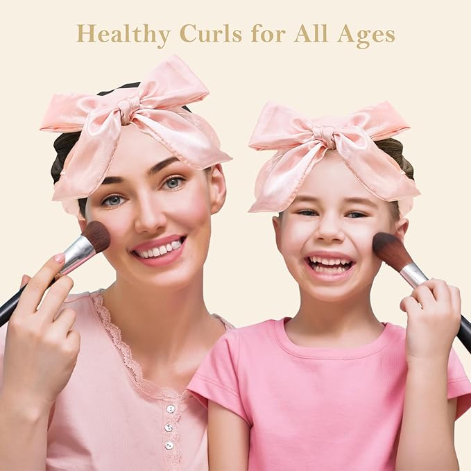 Satin Heatless Hair Curler Curls Overnight Hair Curlers to Sleep In, Hair Curlers No Heat Curls Overnight, Heatless Curling Set for Women Long Hair - 8 Pcs (Blush Pink)