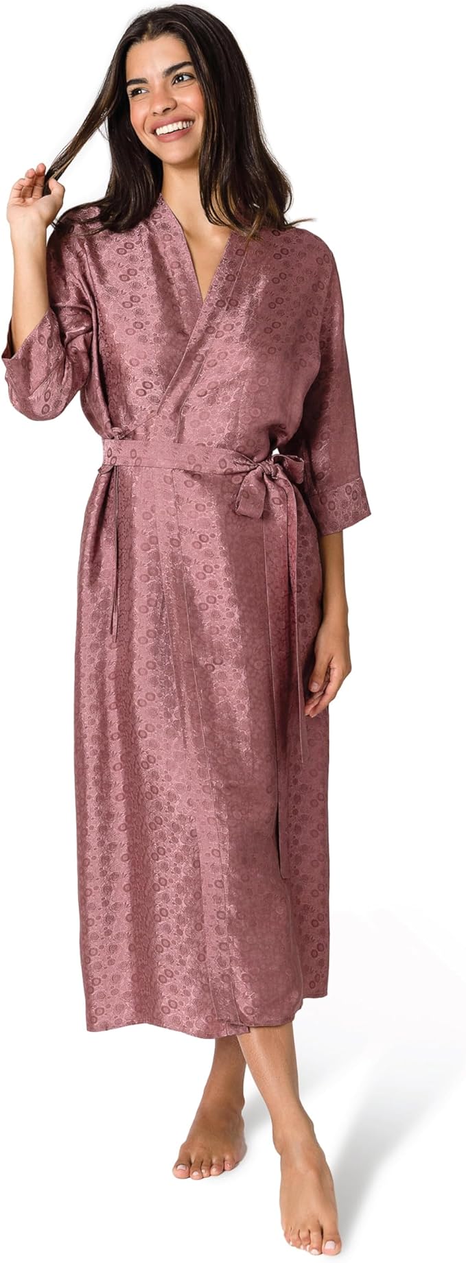 Tara Sartoria Luxury Artisan Silk Robe for Women, Washable, Full Length, Jacquard, XS–4XL, Oprah Daily 2025