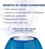 Thera|Care Cool Mist Ultrasonic Humidifier | For Medium Size Rooms | No Filter Required | 16 Hour Run Time