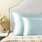 BEDELITE Satin Pillowcase for Hair and Skin, Super Soft and Cooling Similar to Silk Pillow Cases 2 Pack with Envelope Closure, Gift for Women Men(20"x30" Queen Size, Stone Blue)