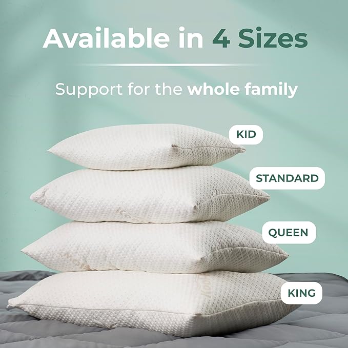Snuggle-Pedic Standard Shredded Memory Foam Pillow for Sleeping - Cooling and Neck, Back, and Shoulder Support - Ideal for Side Sleepers, Pregnancy, Dorm Rooms, and Travel - USA Quality