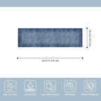 2x6ft Non-Slip Washable Kitchen Rug - Modern Carpet Runner for Hallway,Bedroom Bedside,Laundry Room,Entryway with Rubber Backing – Abstract Neutral Low-Pile Thin (Navy Blue,2x6)
