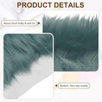 PATIKIL 12" Locker Rug, Small Area Rug Mini Faux Fur Rugs Small Locker Carpet Soft Fluffy Tiny Photography Props Square for Nail Photo Tabletop Background Picture Decoration, Dark Gray