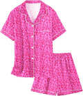 Girls & Womens Satin Pajamas Set, Silk Button-Down Sleepwear 2 Piece Nightwear, 3 Years - Women XXL