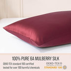 Bella Coterie Luxury Silk Pillowcase for Hair and Skin | 30 Momme | 100% Pure 6A Mulberry Silk | Super Soft | Perfectly Plush [King, Merlot]