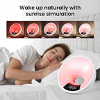 HOM Smart Sunrise Alarm Clock with Wake-Up Light & FM Radio - Digital Clock and Lamp with 7 Natural Sounds and 7 Light Colors - Easy Control via Amazon Alexa and Google Home