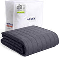 YnM Exclusive 25lbs Weighted Blanket, Smallest Compartments with Glass Beads, Bed Blanket for One Person of 240lbs, Ideal for on Queen or King Bed (Dark Grey, 60"x80" 25lbs)