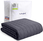 YnM Exclusive 25lbs Weighted Blanket, Smallest Compartments with Glass Beads, Bed Blanket for One Person of 240lbs, Ideal for on Queen or King Bed (Dark Grey, 60"x80" 25lbs)