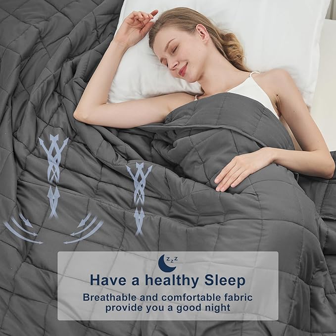 Weighted Blanket for Adults 25lbs, 80"x87", King Size Cooling Heavy Throw Blanket for 220-280lbs, Microfiber Soft Thick Big Blankets Weighted Comforter Breathable Gift for Sleeping, Grey