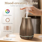 Aromatherapy Essential Oil Diffuser for Room: Air Humidifier Aroma Scent Cool Mist Diffusers Colorful Light Cute Mini Small Waterless Auto Off Ultrasonic for Home Bedroom (Brown Wood Grain)