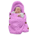 XMWEALTHY Newborn Baby Wrap Swaddle Blanket Knit Sleeping Bag Receiving Blankets Stroller Wrap for Baby Pink 0-6 Month
