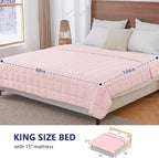 yescool Weighted Blanket for Adults (30 lbs, 88" x 104", Pink) Cooling Heavy Blanket for Sleeping Perfect for 290-310 lbs, King Size Breathable Blanket with Premium Glass Bead, Machine Washable