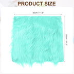 PATIKIL 12" Locker Rug, Small Area Rug Mini Faux Fur Rugs Small Locker Carpet Soft Fluffy Tiny Photography Props Square for Nail Photo Tabletop Background Picture Decoration, Cyan Blue