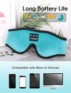 LC-dolida Sleep Headphones, Sleep Mask Bluetooth Wireless Music Eye Mask, Sleeping Headphones for Side Sleepers Sleep Mask with Bluetooth Headphones Ultra-Thin Stereo Speakers Perfect for Sleeping