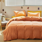Luxlovery Peach Comforter Set Twin Girls Teens Peach Pink Bedding Comforter Set Solid Soft Orange Pink Breathable Blanket Quilts 3 Piece Bedding Set for Twin Bed Kids