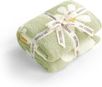Snuggle Sac Spring Flower Throw Blanket for Couch, Fuzzy Microfiber Warm Winter Daisy Floral Blankets, Cute Throws for Girls Daughter Gifts, Flower Sage Green, 50x60 inches