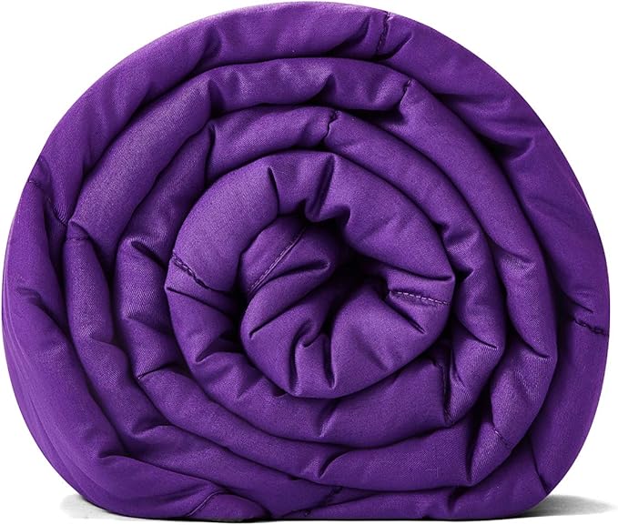 TONGDADA Kids Weighted Blanket | 40''x60'',7lbs | for Child Between 55-80 lbs | Premium Cotton Material with Glass Beads | Violet