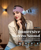 Sleep Headphones Bluetooth 5.4 Headband, Sleeping Headphones for Side Sleepers, Over-Ear Headphones with Built-in Stereo Speakers, Soft Sports Headband Music Earphones for Workout Running Air