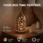 Essential Oil Diffuser,7.1''x3.5'' Diffusers with 3 Aromatherapy Oils Set,Small 200ml Desk Humidifier with 7 LED Colors Night Lights,Waterless Auto-Off for Office Home Decor Gift (Star)