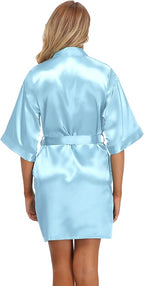 Robe for Women Silky Lightweight Satin Kimono Bride Bridesmaids Wedding Party Robes Dressing Gown Summer Loungewear