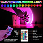 Balkwan Sunset Lamp Projection Rotation Rainbow Projection Lamp Led Romantic Visual Led Light Network Red Light with USB Modern Floor Stand Night Light Living Room Bedroom Décor (Multicoloured)