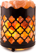 Himalayan Pink Salt Lamp Basket & Dimmer Cord Bulb
