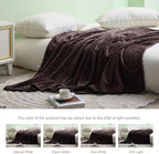 Exclusivo Mezcla Fleece King Size Blanket for Bed, 90x104 Inches Soft Cozy Jacquard Flannel Blankets, Lightweight Fuzzy Plush Warm for Women, Coffee
