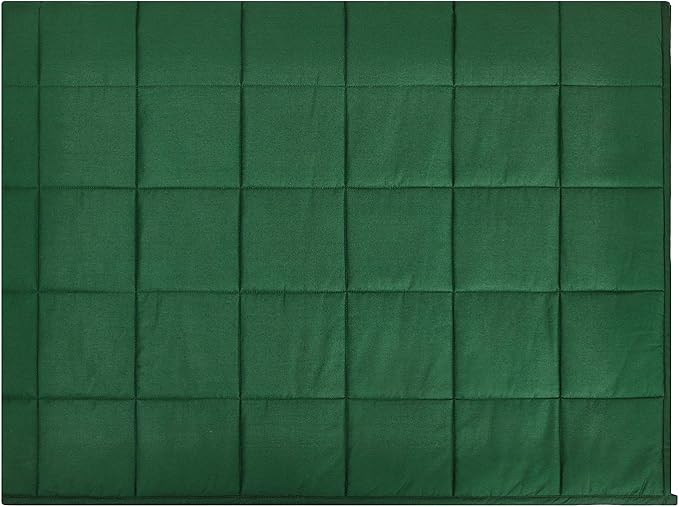 TONGDADA Kids Weighted Blanket | 40''x60'',10lbs | for Child Between 80-125 lbs | Premium Cotton Material with Glass Beads | Dark Green