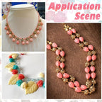 100Pcs 9x11mm Carved Flower Beads Colorful Floral Beads Assorted 3D Jasmine Synthetic Coral Dyed Crafts Smooth Loose Spacers for Jewelry Making Bracelets Necklaces DIY Projects Accessories