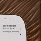 BEDELITE King Size Sheets Set, Luxury Soft Brown Satin Sheets for Hair and Skin, Similar to Silk Bed Sheets Set 4 Pieces with 1 Deep Pocket Fitted Sheet, 1 Flat Sheet, and 2 Pillowcases