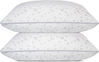 HIMOON Shredded Memory Foam Pillows, Medium Firm Standard Size Pillows 2 Pack,Couples Bed Pillows for Side Back Stomach Sleepers Set of 2
