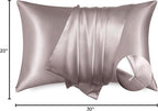 Bedsure Satin Pillowcase with Zipper, Similar to Silk Pillow Cases 2 Pack, Satin Pillow Cases Queen, Silky & Soft Bedding Pillow Covers for Hair & Skin, Gifts for Women Men, Dusty Rose, 20x30 Inches