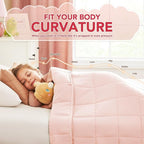 CuteKing Weighted Blanket (10lbs, 48"x72", Pink) Heavy Blanket for 90-100lbs, Weighted Blanket for Cooling & Heating with Premium Glass Beads, Soft Thick Blanket All-Season