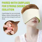 Sleep Mask, Eye Mask for Sleeping with Heads Adjustable, Earmuffs for Sleep for Men & Women, 2 in 1 Ear Mask and Blindfold, Soft Dual-Sided All-Season Eye Cover for Side Sleepers (Green)