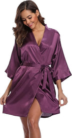 Robe for Women Silky Lightweight Satin Kimono Bride Bridesmaids Wedding Party Robes Dressing Gown Summer Loungewear