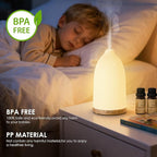 SALKING Essential Oil Diffuser, 100ml Aromatherapy Diffusers with Adjustable Mist Mode Timer Setting, Ultrasonic Diffusers for Essential Oils, Warm White Lights, 7 LED Colors, for Office Home