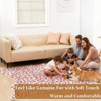 Leopard Rug, Cheetah Print Area Rug 4.6x5.2 Feet Faux Animal Print Skin Carpet for Living Room Bedroom Home Decor (Pink)