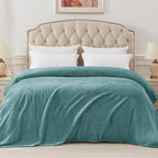Exclusivo Mezcla Fleece Blanket Twin Size for Bed, Super Soft and Warm, All Season, Cozy, Plush, Lightweight, 60x80 Inches Celadon