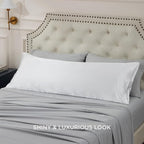Bedsure Satin Body Pillow Pillowcase - Similar to Silk White Body Pillow Cover Case with Envelope Closure,Cooling and Silky Long Pillowcase for Hair and Skin,20x54 Inches