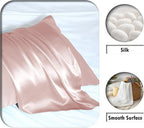 Silk Pillow Cases 2 Pack Soft Breathable and Sliky King Size Pillow Cases Set of 2,Natural Mulberry Silk Pillowcase Set of 2 for Hair and Skin with Hidden Zipper (Coral,20"X 36",2pcs)