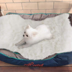 Asrug Faux Fur Dog Rug Plush and Fluffy Dog Mat Ultra Cozy Pet Throw Rug for Dogs Cats, Luxury Soft Faux Sheepskin Chair Cover Seat Pad Shag Fur Area Rugs for Bedroom, White, 24 by 36 inches